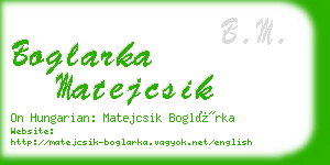 boglarka matejcsik business card